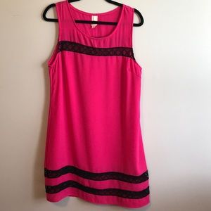3/$15 Point Hot Pink and Lace Dress